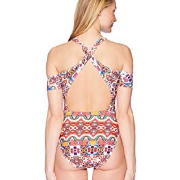 High Neck cold shoulder Bathing suit - Picture 2 of 9